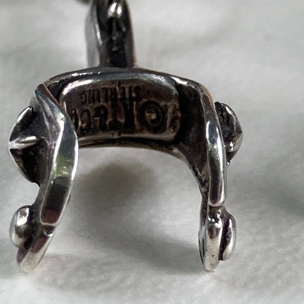Pretty sterling silver spur dangle earrings, signed, possibly Kee Tsosie - Picture 4 of 9